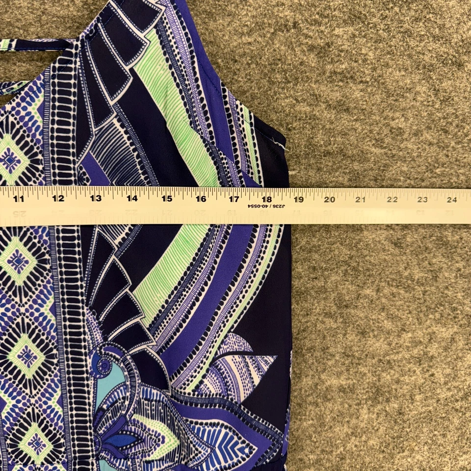 Vestido Mercer & Madison Mujer 6 Azul Cambio Geométrico Corto Cuello en V Forrado Informal Foto 3 de 4