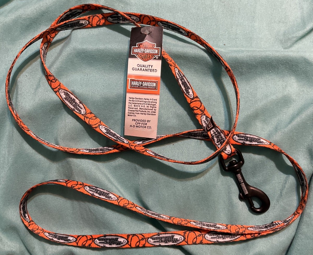 1-Harley-Davidson Dog Leash 44in 2009 Orange Barb Wire 4' Nwt Rare