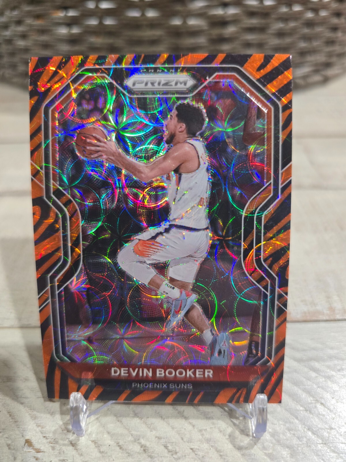 2020-21 Panini Prizm - Devin Booker #214 Choice Tiger Stripes Prizm