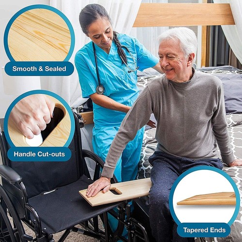 DMI TRANSFER BOARD $14.99 Heavy Duty Wood Transfer Patient Wheelchair to Bed NEW