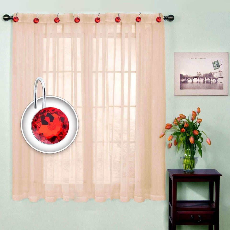 Acrylic Fashion Decorative Home Rolling Red Shower Curtain Hooks