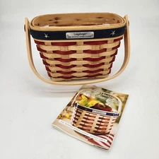 Longaberger 2001 Inaugural Basket+Prot+Card*4th Edition*AMERICANA*FLAG*PATRIOTIC