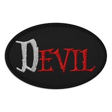 The Devil Is Evil Patch   Gothic Embroidered Iron-On Applique DIY Horror