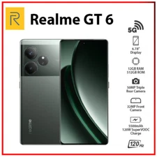 (New) Realme GT 6 5G 12GB+512GB GREEN Dual SIM Global Ver. Android Cell Phone