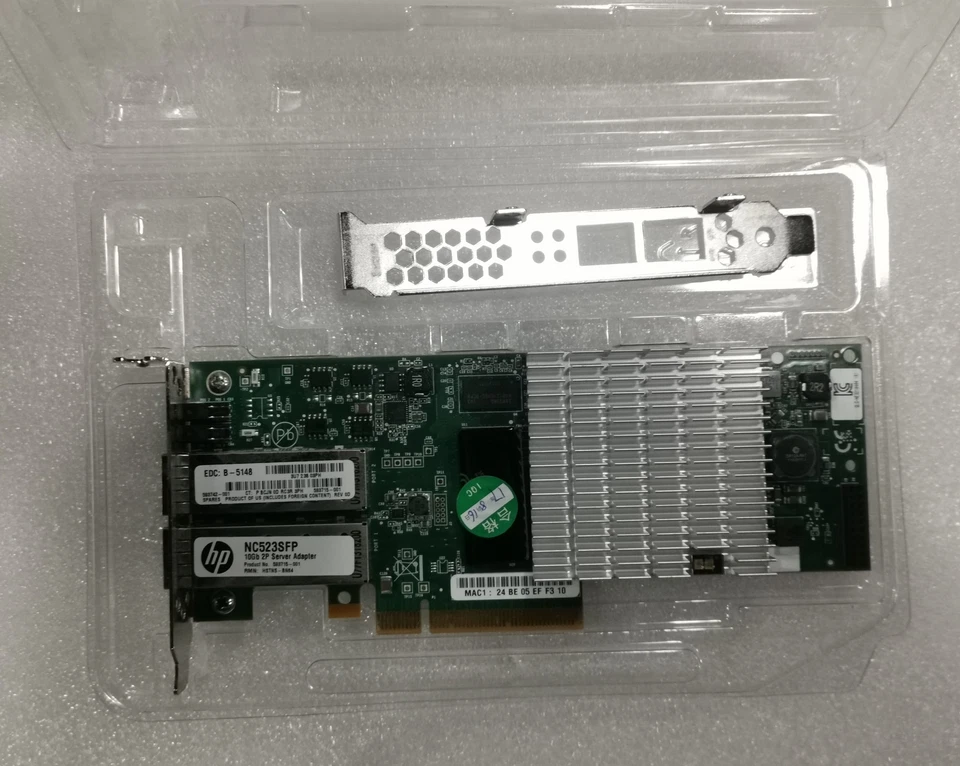 HP NC523SFP QLE3242-HP Dual Port 10Gb Ethernet 10GbE SFP+ PCI-E NIC Network - Image 2 of 4