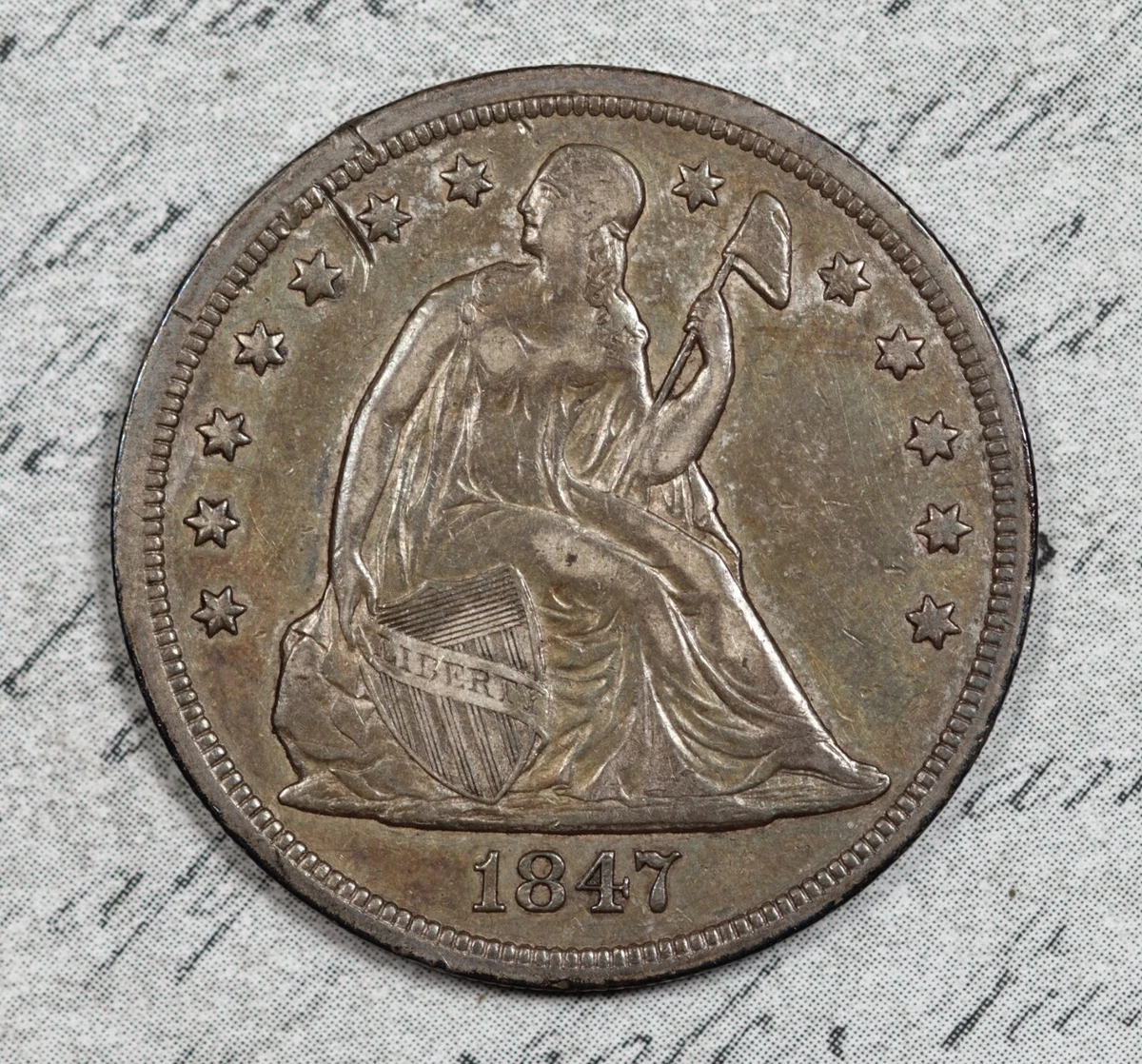 1847 Year Silver Seated Liberty US Dollars (1840-1873) for sale | eBay