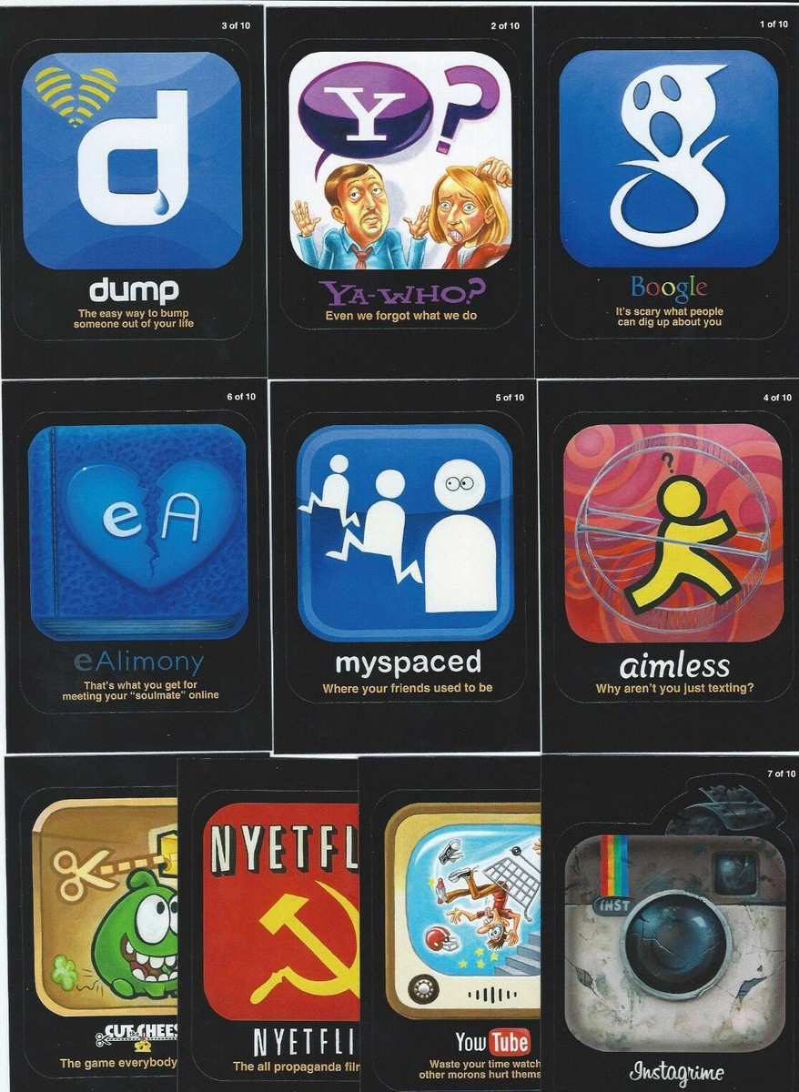 WACKY PACKAGES ALL NEW SERIES 10 (ANS10) AWFUL APPS SET (10) | eBay