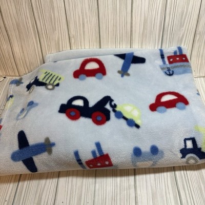 Baby Essentials Blanket Vehicles Cars Truck Plane Boat Dump Truck Blue 2015 A8