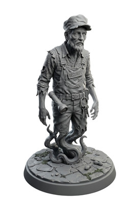 GHOSTLY MINER Resin Mini D&D 3D Printed Fantasy Horror  TTRPG Miniature 35mm