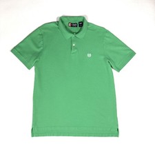 Mens Polo Shirt Large Green Chaps Short Sleeve Cotton Golf Casual Classic Fit