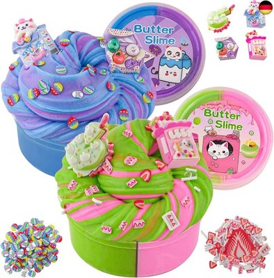 LAWOHO Butter Slime Set -2X120ml Fluffy Butter Schleim mit 6 Packungen Slime