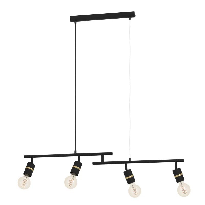 Illumina i Momenti in Famiglia con il Lampadario Nero Oro GL1843 4 Luci