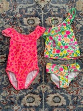 Cat  Jack Girls Bright Swimsuits Size 4T VGUC