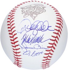 A. Pettitte, D. Jeter, J. Posada & M. Rivera Yankees Signed 2000 WS Baseball