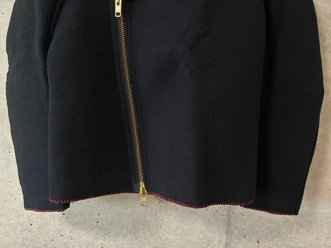 RAINMAKER Wool Double Riders Jacket Black Red Sti… - image 4