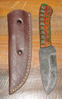 Forged Skinner Knife Damascus Mix Material Tactical Hunting Camping Belt Sheath — photo 1