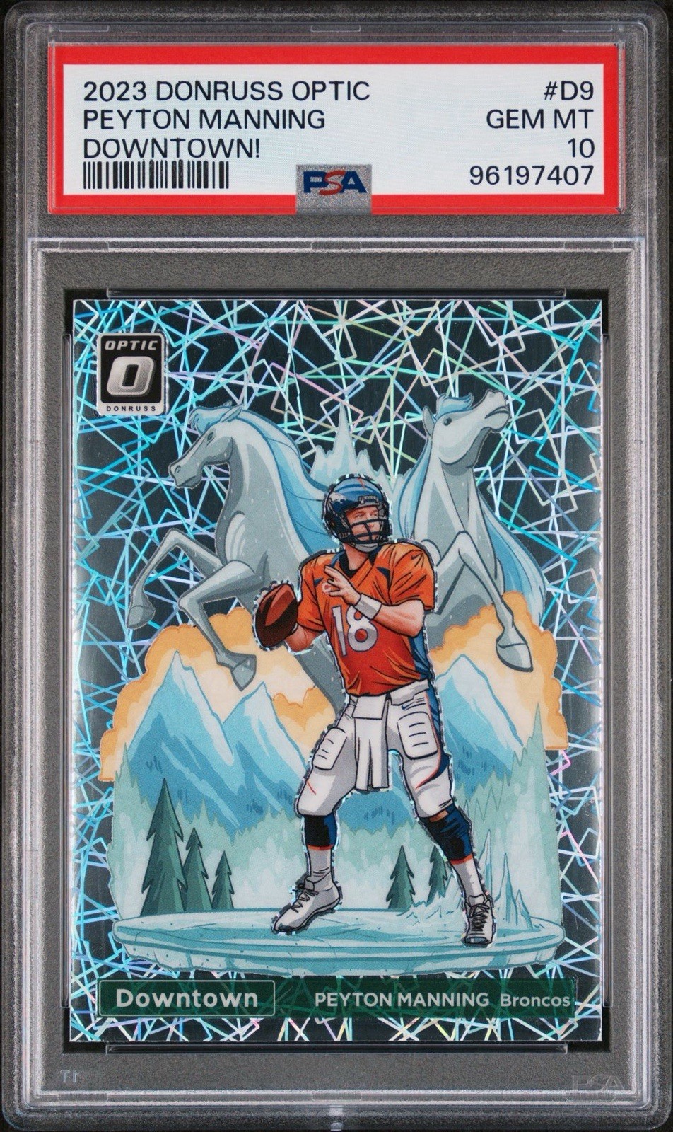 2023 Panini Donruss Optic Downtown! #D9 Peyton Manning PSA 10
