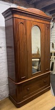 Victorian Mahogany Large Single Door Wardrobe / Hall Cupboard