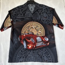 Moon Mens M Low And High S/S Shirt Lowrider Aztech Calendar Y2K Streetwear Print