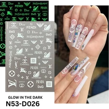 Glow in the Dark Nail Design Stickers – 3D Nail Art Decals