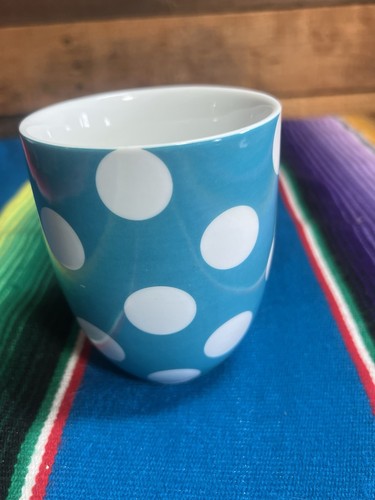 Blue Colored MUG POLKA DOT Coffee Cup Classic Coffee and Tea - Picture 2 of 5
