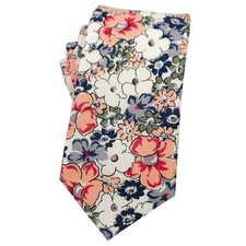 Men's Floral Print Cotton Skinny Neck Tie 56 inch Fashion Accessory