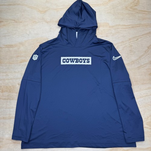 NWOT Dallas Cowboys Nike Sideline Dri Fit Long Sleeve Lightweight Hoodie 2XL