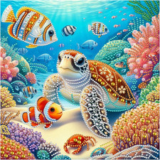 Sea Turtle Diamond Art Kits for Adults, Ocean Special Shape Diamond Painting