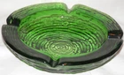 Vintage Anchor Hocking Emerald Green Soreno Ripple Ashtray 4¼" Diameter