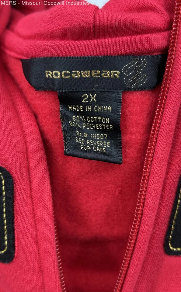 Rocawear Women's Red Graphic Hoodie Jacket 2X Casual Outerwear Fashion - Image 3 of 4