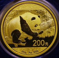 2016 200 Yuan Gold Chinese Panda .999 15g Brilliant Uncirculated Sealed 5494.95 per troy oz