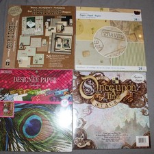 Lot of 4 Scrapbook Paper Pack Books Various Brands