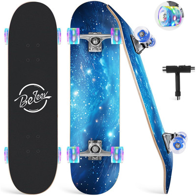 BELEEV Skateboard 31x8 Zoll Komplette Cruiser Skateboard für Kinder Jugendliche