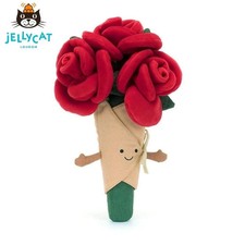 Jelly-cat Amuseables Rose Bouquet Plush Toy Cute Smiling Red Flower Gift