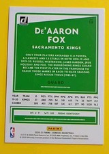 2020-21 Panini Donruss Choice Red Numbered /99 De'Aaron Fox #58 Deaaron