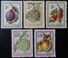TIMBRES du 1CUBA - FRUITS N°681/685 oblitéré CACHET à DATE