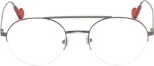 Moncler ML 5061 008 Gunemtal Round Semi Rimless Metal Eyeglasses Frame 51-20-145