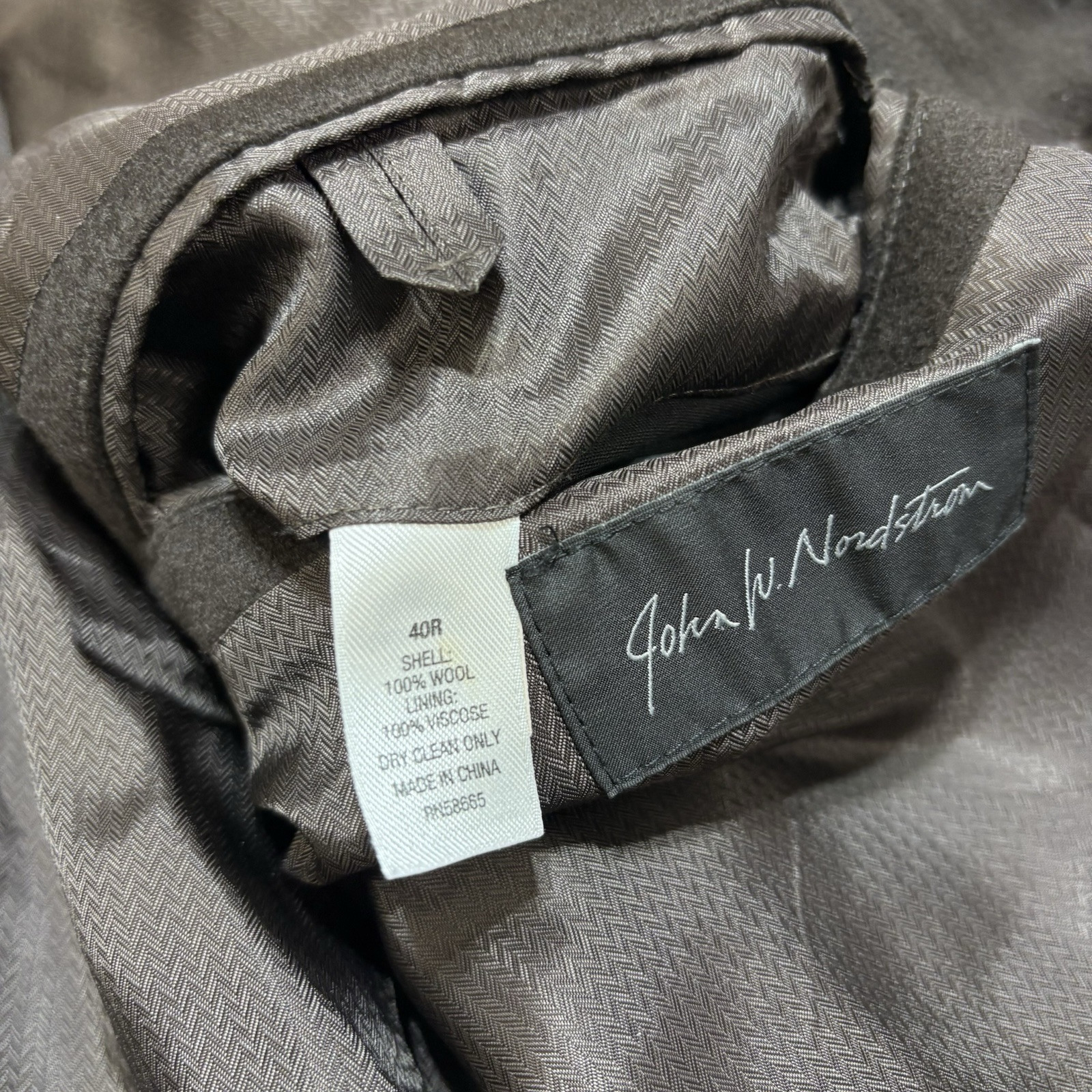 John W Nordstrom Loro Piana Jacket 40R Brown Storm System Wool Top Coat Rain