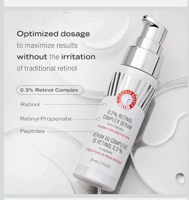 First Aid Beauty 0.3% Retinol Complex Serum With Peptides 30ml 1 FL OZ New