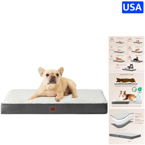 Ultimate Egg Crate Foam Dog Bed with Soft Sherpa Cover - Washable ...