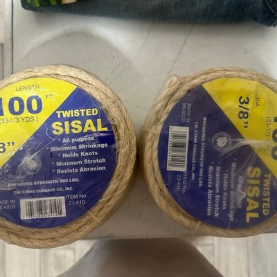T-W-Evans Cordage 3/8-in x 100-ft Twisted Sisal Rope