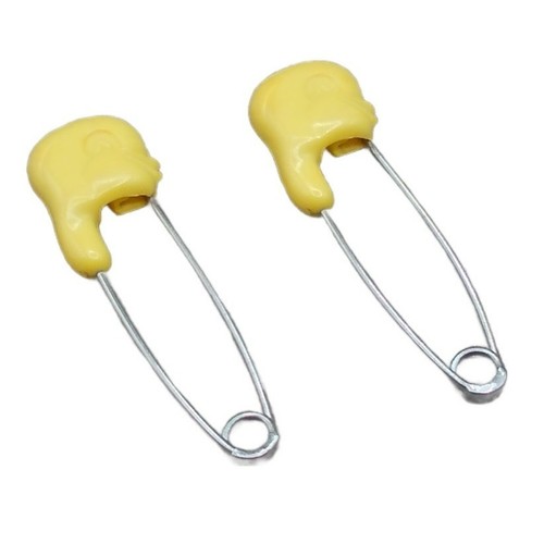Vintage Baby Cloth Diaper Safety Pins Yellow Chick Chickadee Bird Pair