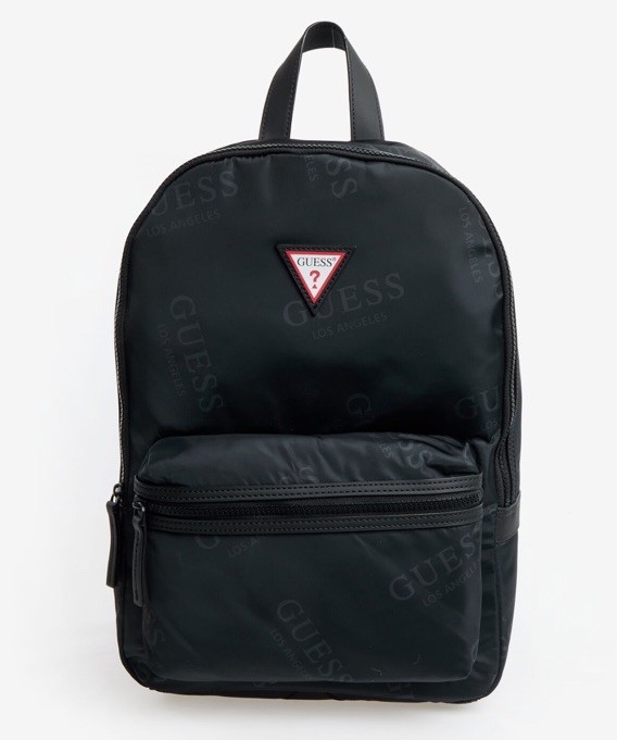 Vintage Logo Guess Small Black Denim Backpack