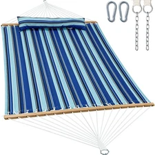 2 Person 12FT Hammocks for Outside, Double Quilted Fabric Outdoor Hammock wit...