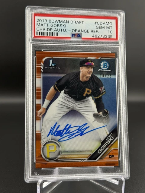 2019 Bowman Draft Chrome - 1st Auto Matt Gorski #CDA-MG Orange /25 GEM PSA 10