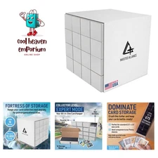 Elegant White Card Holder Box - Perfect for Sports, Gaming & Baseball Collectors