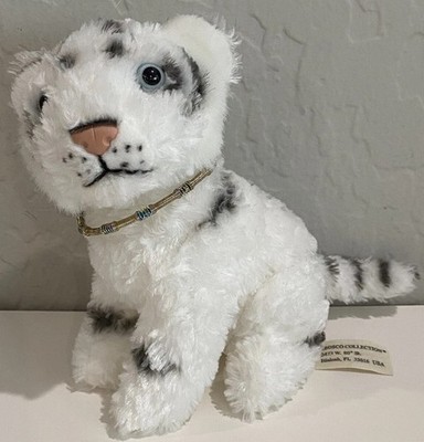 Leosco White Tiger Cub Plush 6  Realistic Stuffed Animal Blue Eyes