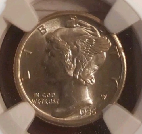 1926 Mercury Silver Dime 10C WingTip US Coin Brilliant White NGC MS64 Full Bands