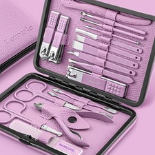 Manicure Set Professional Pedicure Kit Nail Clippers - 18 pcs Purple