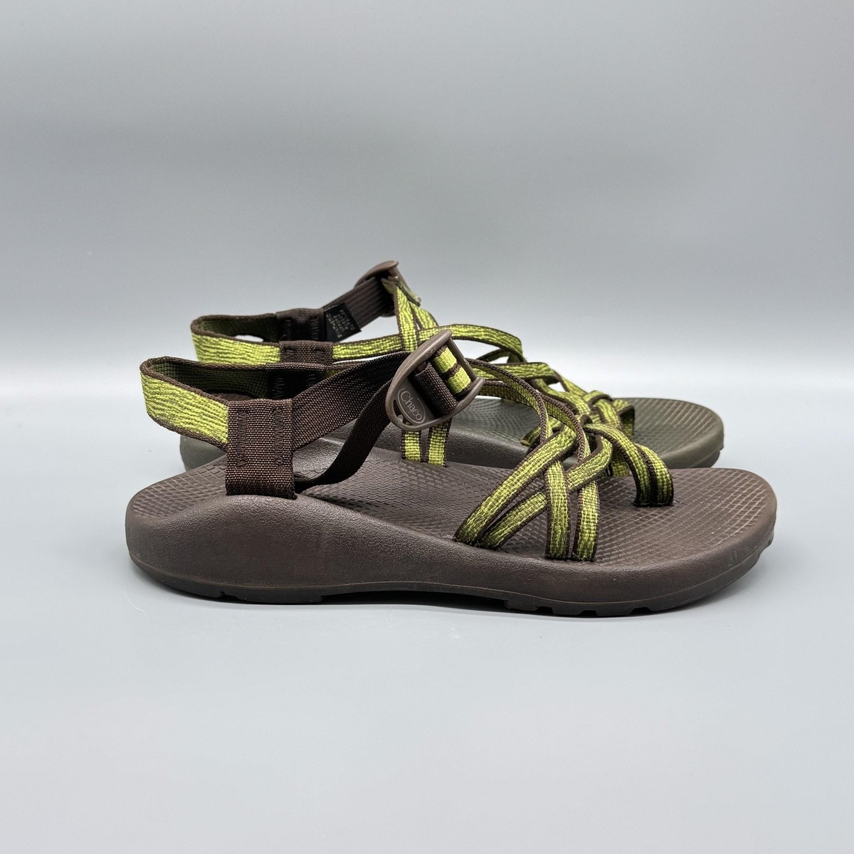 Chaco Sandals Womens Brown Green Outdoor Hiking Strappy Vibram Sole  Z/Cloud